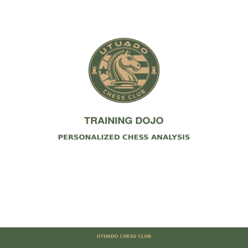 Coach chess coaching report cover with Utuado Chess Club logo